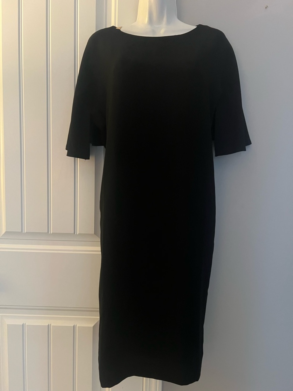 CHICOS CLASSIC BLACK TULIP SLEEVE DRESS